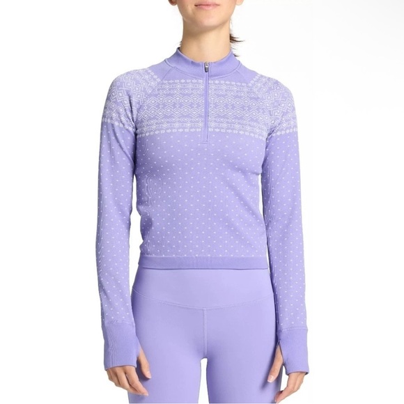 DSG Frozen Purple Fair Isle Quarter-Zip - Picture 1 of 7